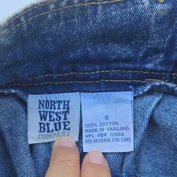 North West Blue Company Vintage 80s Acid Wash Western Denim Prairie Skirt Size 6 - Picture 2 of 9